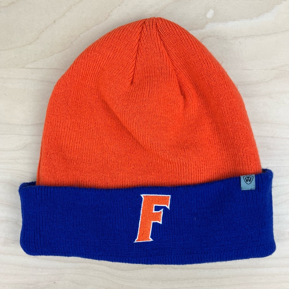 Florida Gators NCAA Winter Cuff Beanie Hat Orange & Blue Embroidered Logo TOW